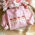 thumbnail image 1 of Embroidered Santa Christmas Sweatshirt, Retro Holiday Sweater, 1 of 4