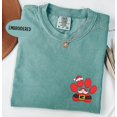 thumbnail image 1 of Embroidered Santa Paw Shirt, Dog Lover Christmas Tee, Pet Parent Holiday Shirt, Comfort Colors Xmas Gift Embroidery, 1 of 5