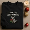 thumbnail image 1 of Embroidered Santa's Trash Helper Raccoon Sweatshirt, Funny Christmas Trash Panda Shirt, Sarcastic Holiday Animal Crewneck Gift, 1 of 4