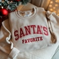 thumbnail image 1 of Embroidered Santas Favorite Christmas Sweatshirt, Festive Holiday Shirt, 1 of 4