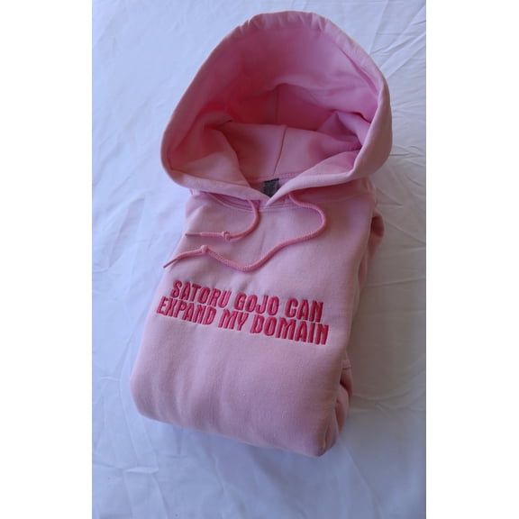 Embroidered 'Satoru Gojo can expand my domain' Hoodie, Long Sleeve, Classic fit, Unisex, Adult
