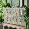 thumbnail image 1 of Embroidered Semi-Transparent Curtains Kitchen Tiered Half Window Sheer Curtain Rod Pocket Tulle Curtains for Kitchen B, 1 of 3