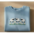 thumbnail image 1 of Embroidered Sheep Sweatshirt – Cute Three Lambs and Daisy Flowers Crewneck, Cozy Pastel Spring Top, Whimsical Animal Lover Gift, 1 of 4