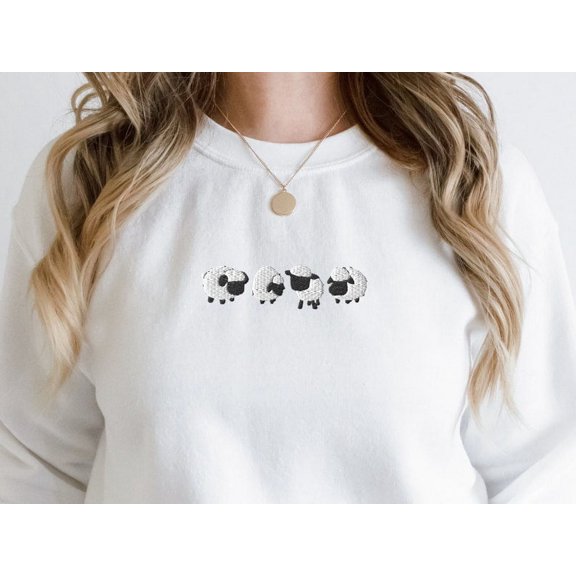 Embroidered Sheep Sweatshirt