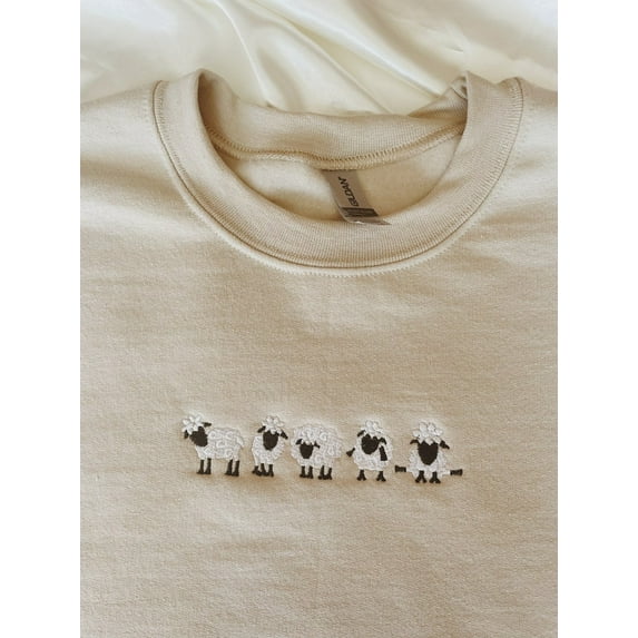 Embroidered Sheeps Sweatshirt