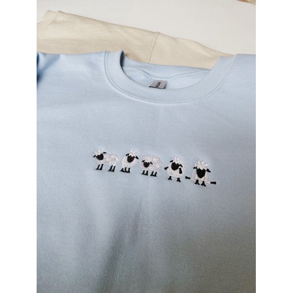 Embroidered Sheeps Sweatshirt