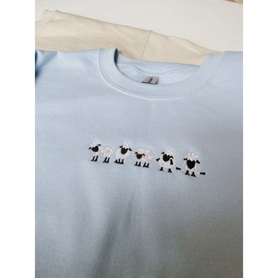 Embroidered Sheeps Sweatshirt