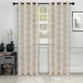 thumbnail image 1 of Embroidered Sheer Two Panel Curtains, 52" x 63", Beige by Blue Nile Mills, 1 of 5