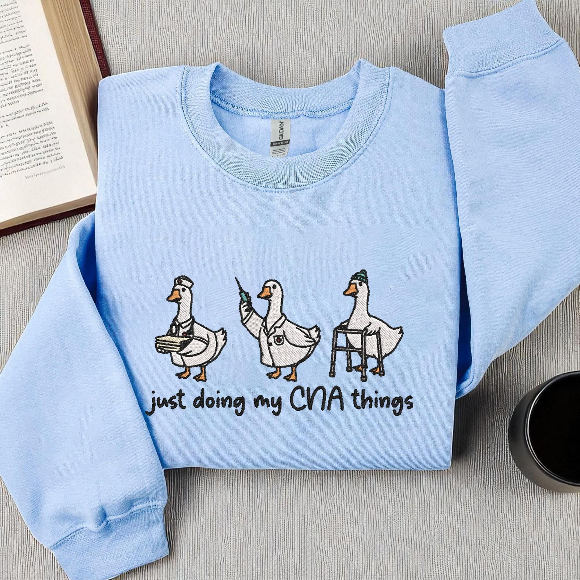 Embroidered Silly Goose CNA Sweatshirt, Cute Certified Nursing ...