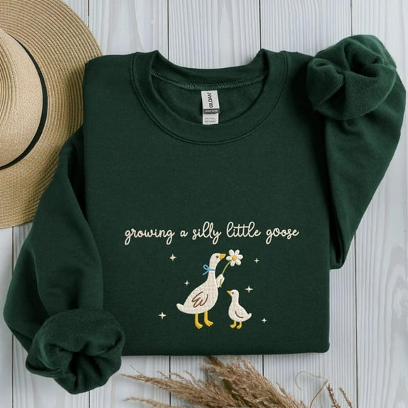 Embroidered Silly Goose Pregnancy Shirt, Pregnancy Announcement To Husband, First Time Mom Gift, Pregnancy Sweatshirt, Expecting Mom Gift