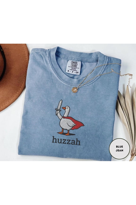 Embroidered Silly Goose Shirt Huzzah Shirt Just A Silly Goose Comfort Colors Silly Meme Shirt Embroidered Goose Shirt Funny