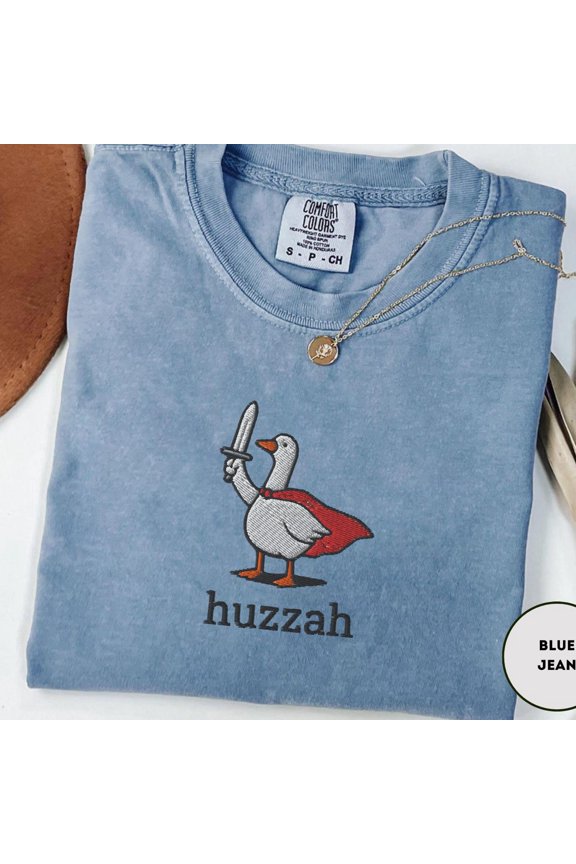 Embroidered Silly Goose Shirt Huzzah Shirt Just A Silly Goose Silly Meme Shirt Embroidered