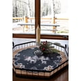 thumbnail image 1 of Embroidered Silver Reindeer on Dark Gray Doily (15" Round), 1 of 4