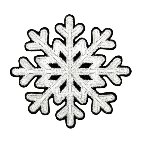 Embroidered Snowflake Iron On Patch Decorative Winter Frozen Christmas Snowflakes Applique Iron On Sew On Patches For Clothing, Hats, Backpacks, Clothes, Jacket
