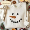 thumbnail image 1 of Embroidered Snowman Adult Sweatshirt - Holiday Sweater for Women - Cute Christmas Crewneck - Frosty - Holiday Christmas Pullover - Snowman, 1 of 5