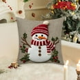 thumbnail image 1 of Taicans Embroidered Snowman Throw Pillow Covers - 18x18 Inch Festive Holiday Decorative Cushion Cases for Sofa Couch,Perfect for Home Christmas Decor,LinenFabric,Hidden Zipper, 1 of 5