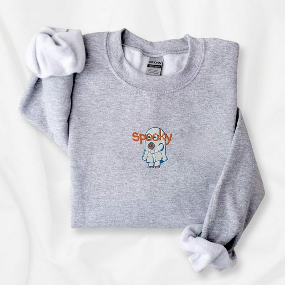 Embroidered Spooky Ghost Sweatshirt