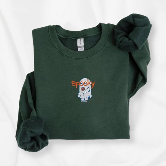 Embroidered Spooky Ghost Sweatshirt