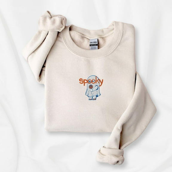Embroidered Spooky Ghost Sweatshirt