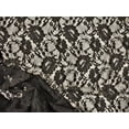 thumbnail image 1 of Embroidered Stretch Lace Apparel Fabric Sheer All Over Floral Black GG500, 1 of 1