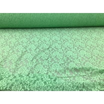 Embroidered Stretch Lace Apparel Fabric Sheer Floral Celadon Green YY511