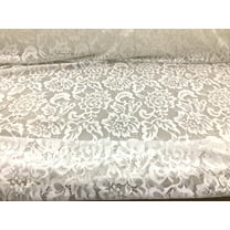 Embroidered Stretch Lace Apparel Fabric Sheer Floral Eggshell White FF411