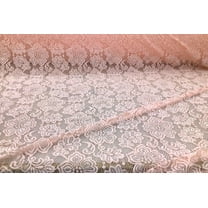 Embroidered Stretch Lace Apparel Fabric Sheer Floral Metallic Soft Pink UU211