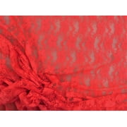 Embroidered Stretch Lace Apparel Fabric Sheer Floral Rose Red CC504