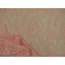 Embroidered Stretch Lace Apparel Fabric Sheer Floral Seashell Pink RR303