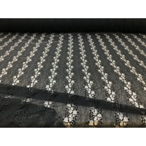 Embroidered Stretch Lace Apparel Fabric Sheer Floral Stripe Black ZZ110