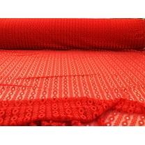 Embroidered Stretch Lace Apparel Fabric Sheer Red Striped Abstract XX314