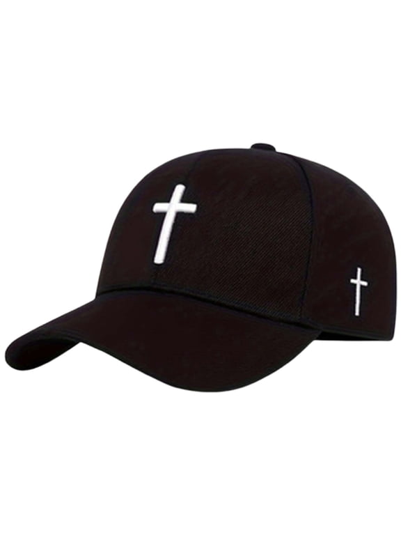 Embroidered Sun Baseball Cap Men Women Faith Graphic Dad Hat Adjustable Sunscreen Fishing Cap Outdoor Visor Black