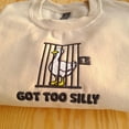 thumbnail image 1 of Embroidered Sweatshirt, Silly Goose Embroidered Sweatshirt, Funny Goose Crewneck Jumper, Got Too Silly Sweatshirt, Funny Animal Sweatshirt, 1 of 4