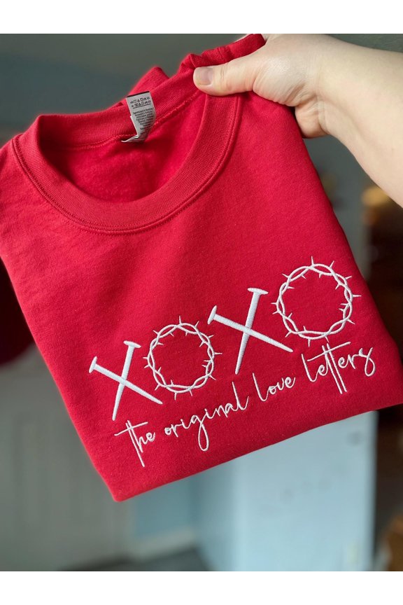 Embroidered Sweatshirt - "XOXO The Original Love Letters"