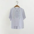 thumbnail image 1 of Embroidered T Shirt For Women Summer Short Sleeved Top Plus Size High End T Shirt For Women Ethnic Style Clothing Long Sleeve Shirt Plain Women Tee for Women Long Sleeve Rayon Tops for Women T Shirts, 1 of 3