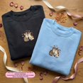 thumbnail image 1 of Embroidered Tabby Cat Sweatshirt, Cute Kitten Couple Sweater, Couple Matching Cat Lover Gift, Valentine's Day Pet Apparel, 1 of 4
