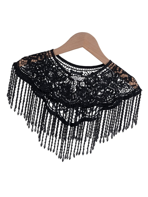 Embroidered Tassels Capelet Traditional Cloud Shoulder Evening Ceremony Shawl