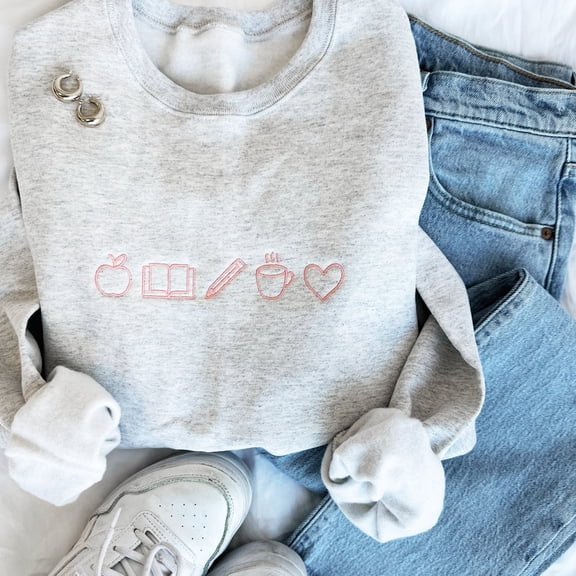 Embroidered Teacher Life Crewneck