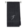 thumbnail image 1 of Embroidered Terry Cotton Bath Towel for Bath, Shower, Cover up Towel for Swimming Pool, Fitness and Bath - 35 x 65 inches - Charcoal Color Towel - Silver Script Initial F, 1 of 1