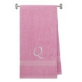 thumbnail image 1 of Embroidered Terry Cotton Bath Towel for Bath, Shower, Cover up Towel for Swimming Pool, Fitness and Beach - 35 x 65 inches - Pink Color Towel - Silver Script Initial Q, 1 of 1