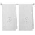 thumbnail image 1 of Embroidered Terry Cotton Bath Towel for Bath, Shower, Cover up Towel for Swimming Pool, Spa Fitness and Bath - 27 x 54 inches - 2-Pack - White Color Towel - Silver Script Initial S, 1 of 1