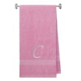 thumbnail image 1 of Embroidered Terry Cotton Bath Towel for Bath, Shower, Cover up Towel for Swimming Pool, Fitness and Beach - 35 x 65 inches - Pink Color Towel - Silver Script Initial C, 1 of 1