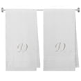 thumbnail image 1 of Embroidered Terry Cotton Bath Towel for Bath, Shower, Cover up Towel for Swimming Pool, Spa Fitness and Bath - 27 x 54 inches - 2-Pack - White Color Towel - Silver Script Initial D, 1 of 1