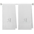 thumbnail image 1 of Embroidered Terry Cotton Bath Towel for Bath, Shower - 27 x 54 inches - 2-Pack - White Color Towel - Silver Script Initial A, 1 of 1