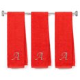 thumbnail image 1 of Embroidered Terry Cotton Gym Fitness Towel for Men, Women, Girls, Boys - Personalized Name Initial - 13 x 44 inches - 3-Pack - Red Color Towel - Silver Script initial A, 1 of 5