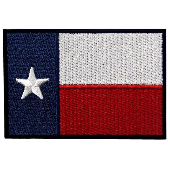 Embroidered Texas State Flag Applique Fastener Hook And Loop Patch Tx Emblem