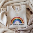 thumbnail image 1 of Embroidered The Future is Inclusive Sweatshirt, Rainbow Pride Tee, Trans Rights Top, LGBTQ Gift, Progress Pride Shirt, Social Justice Shirt, 1 of 5