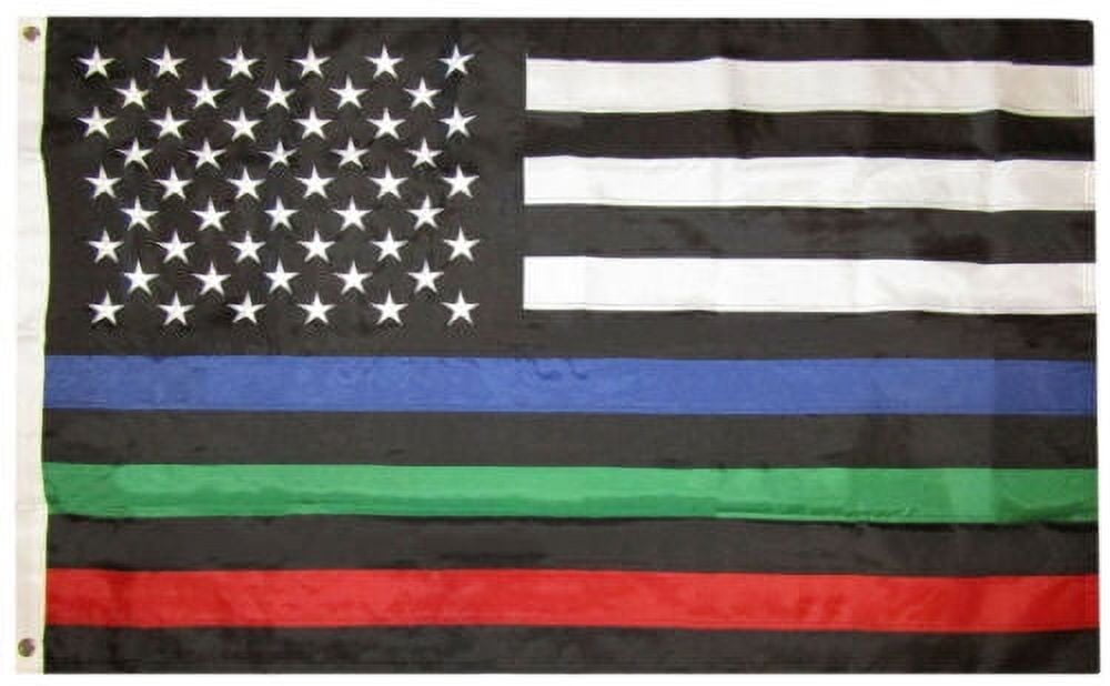 US Garden Flag „Thin Blue Green Red Line“ – Doppelseitig, 33x47 Cm, Wetterfest, Für Militär & Veteran Support