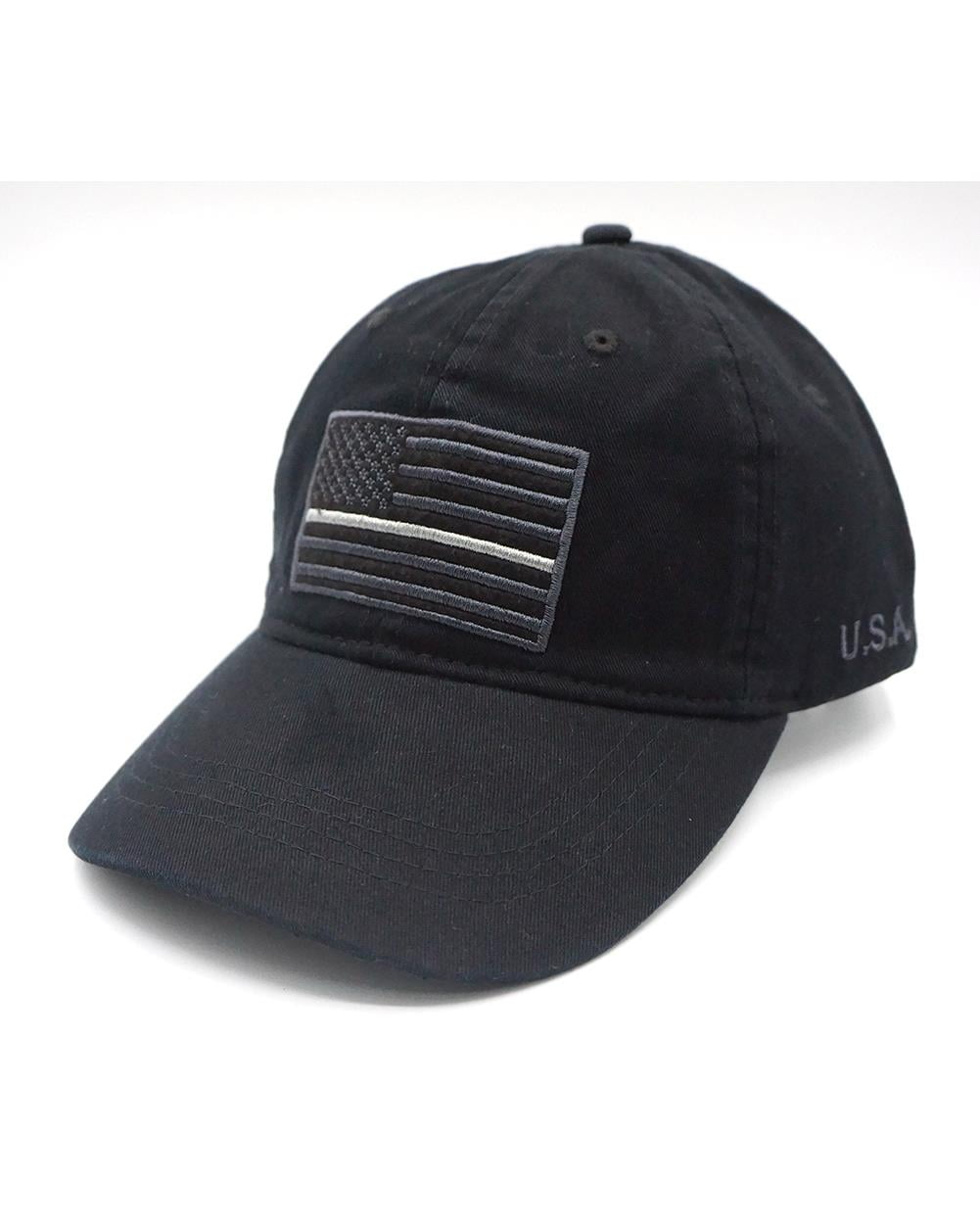 Lucky 7 Unisex Embroidered USA Flag Baseball Cap with Thin Red