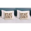 thumbnail image 1 of Embroidered Throw Pillow Cover - 17.71 x 17.71 Inch Decorative White Pillow Case with Words, Boho Farmhouse Style for Couch Sofa Bed Living Room (2pc), 1 of 4